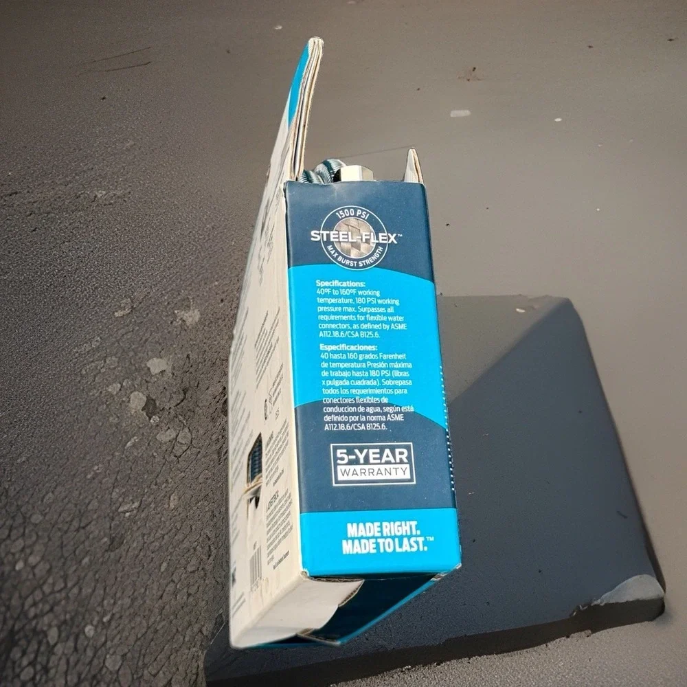 Eastman 10ft Stainless Steel Braided Refrigerator Ice‎ Maker Connector